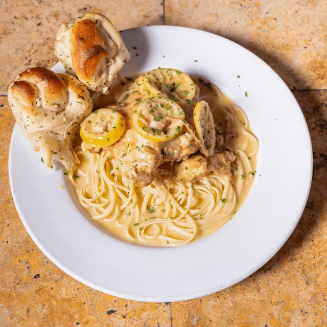 Chicken or Shrimp Francaise.