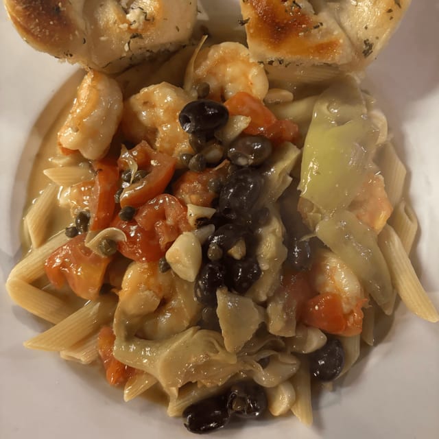 Chicken or Shrimp Mediterranean.